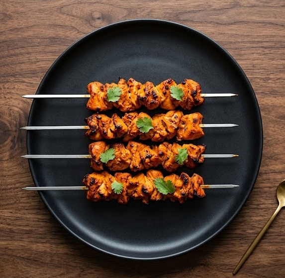 Tandoori Chicken Tikka at Copper Chimney Winnipeg - tandoor grilled chicken skewers, smoky and tender